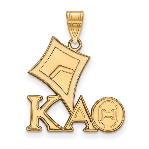 14K Plated Silver Kappa Alpha Theta Medium Pendant - Picture 1 of 3